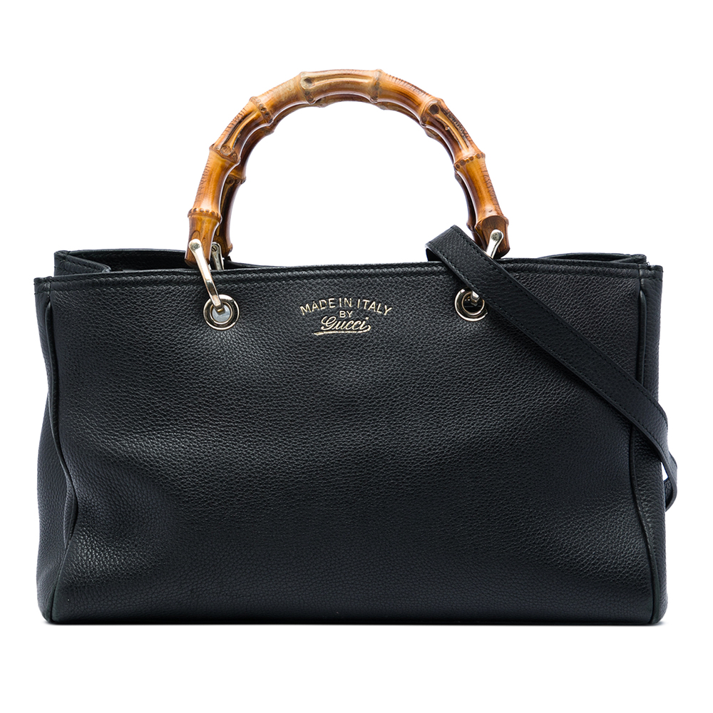Pre-Loved Gucci Medium Calfskin Bamboo Shopper Satchel